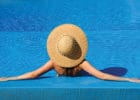 Woman at poolside